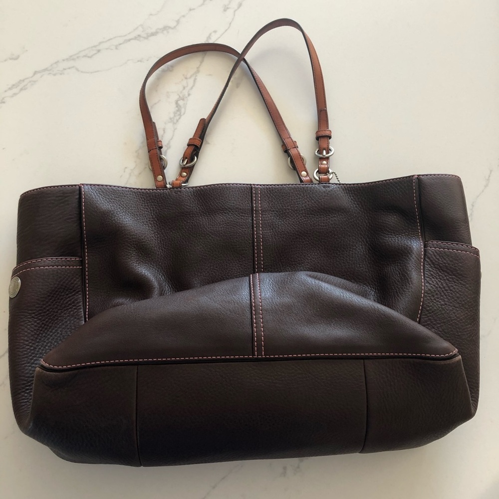Coach oversized brown leather bag - diaper bag